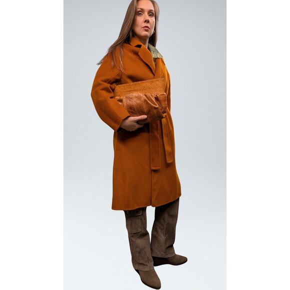 Pissenlit Brown Cashmere Wool Wrap Coat — Oversized Belted, NWT - Picture 3 of 7